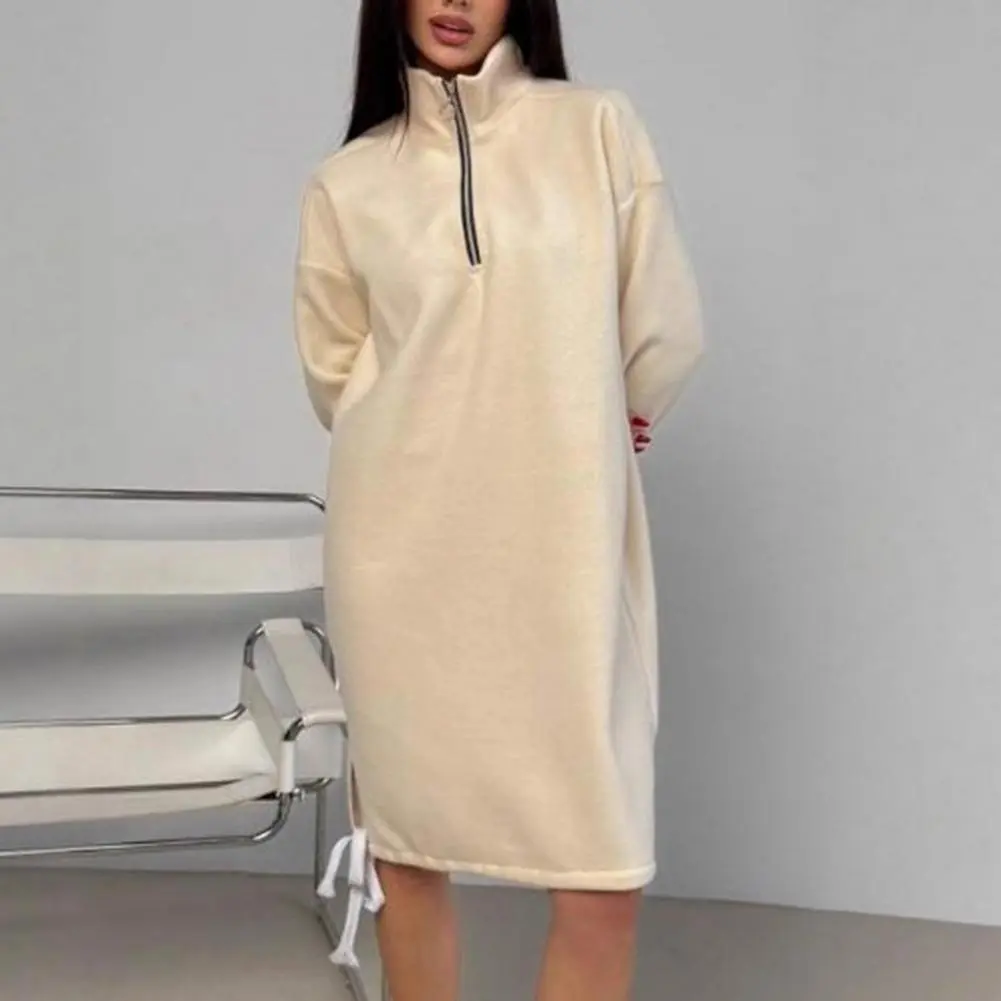 High Neck Ladies Dress Autumn Women Hooded Dresses Hoodies Women Sweatshirts Women Hoodies Dress Tops Ladies Clothing