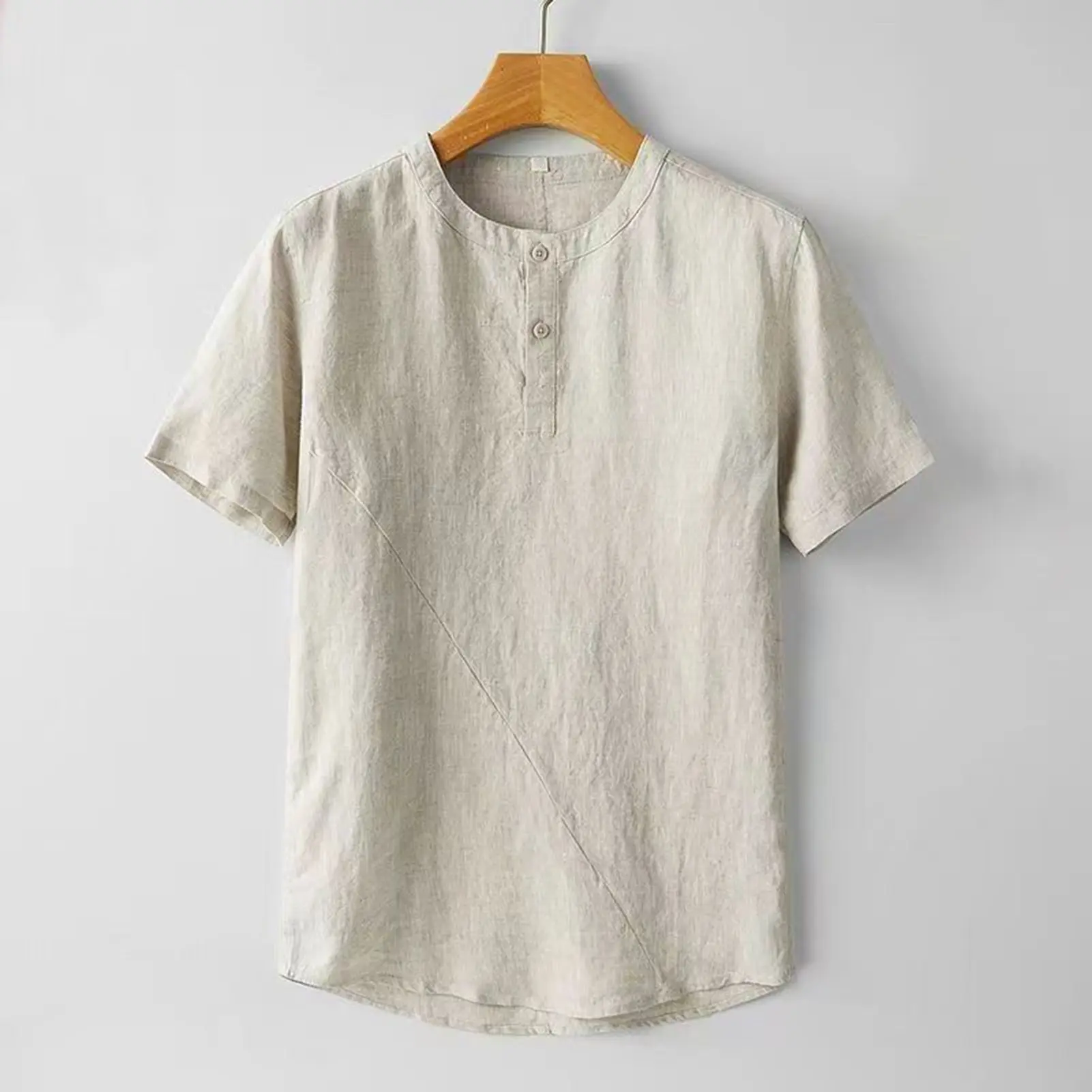 2025 3XL Men's Casual Blouse Cotton Linen Shirt Loose Tops Short Sleeve Tee Shirts Summer Casual Handsome Men's Shirts Tee Blusa
