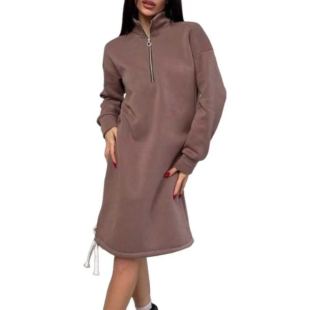 High Neck Ladies Dress Autumn Women Hooded Dresses Hoodies Women Sweatshirts Women Hoodies Dress Tops Ladies Clothing