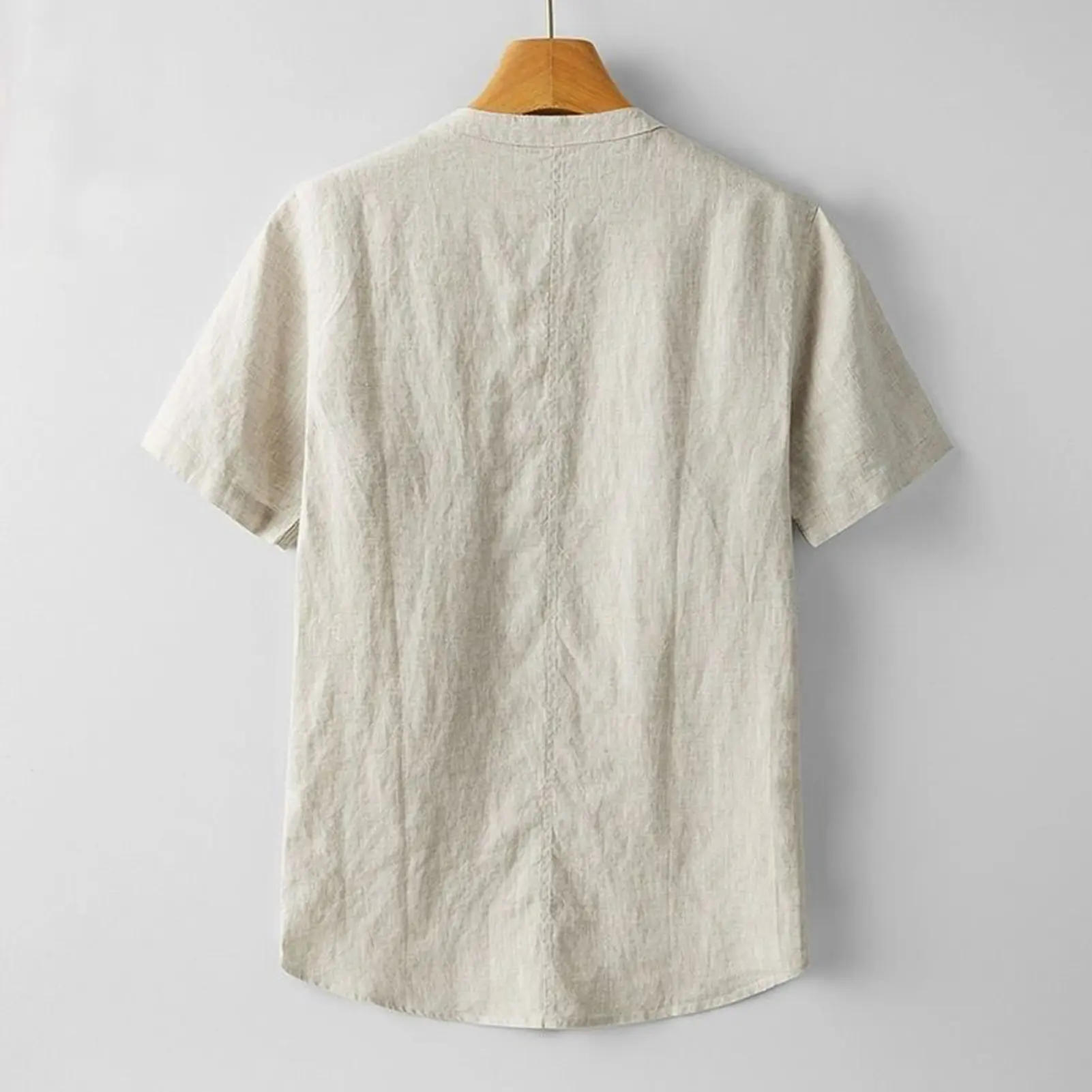 2025 3XL Men's Casual Blouse Cotton Linen Shirt Loose Tops Short Sleeve Tee Shirts Summer Casual Handsome Men's Shirts Tee Blusa