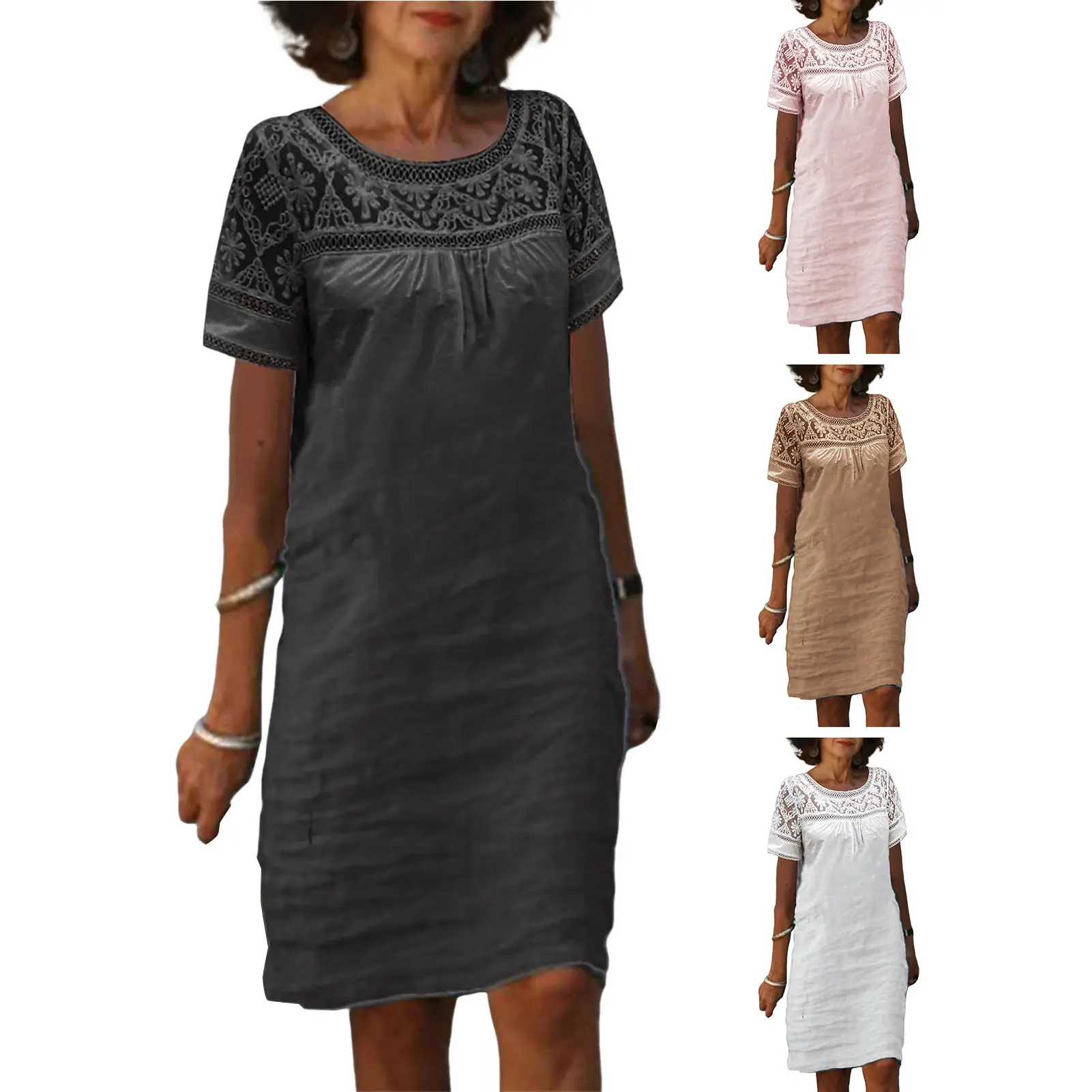 Summer vestidos de fiesta elegantes para mujer Cotton Linen dresses for women 2025 vestidos para mujer