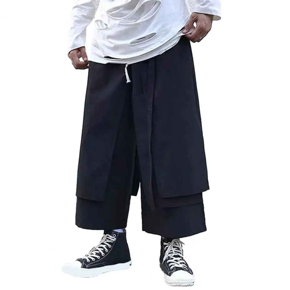 Reinforced Pocket Stitching Pants Trendy Men's Loose Fit Hip-hop Pants with Pockets for Everyday Street Style Versatile Everyday