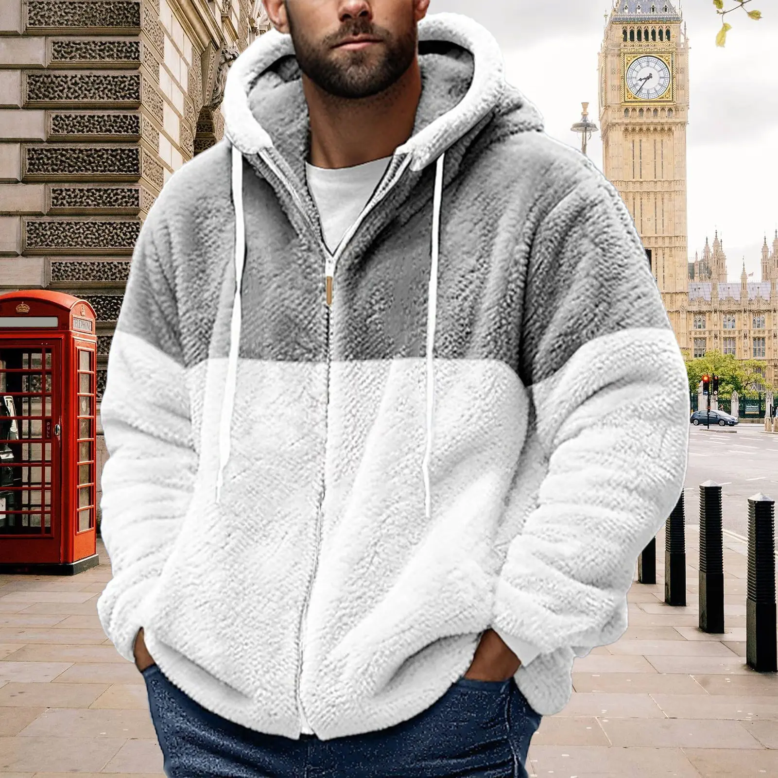 Thickened Plush Men's Jackets Lamb Cashmere Warm Coat Loose Double-sided Fleece Cardigan New Fall Winter American Unisex Jacket