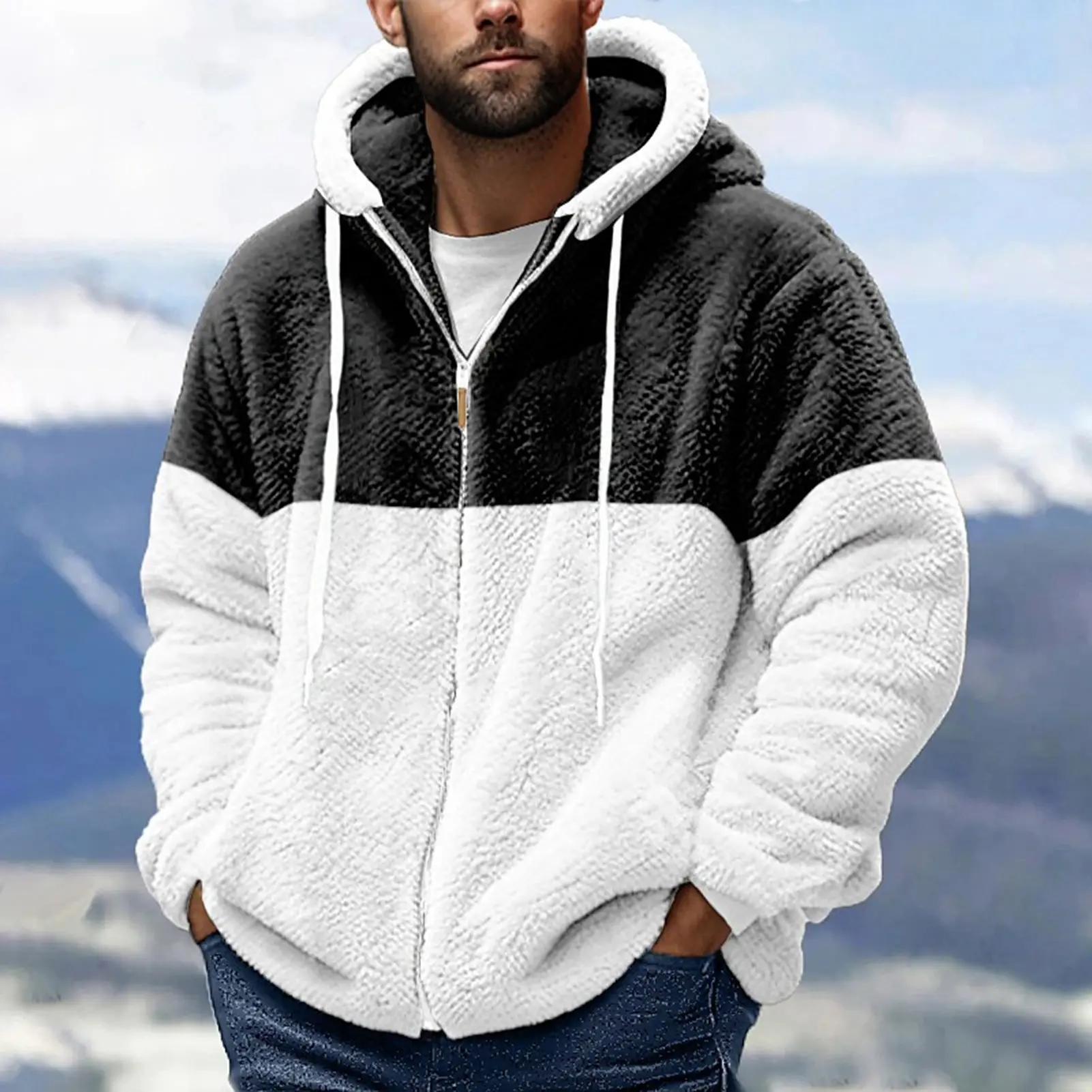 Thickened Plush Men's Jackets Lamb Cashmere Warm Coat Loose Double-sided Fleece Cardigan New Fall Winter American Unisex Jacket
