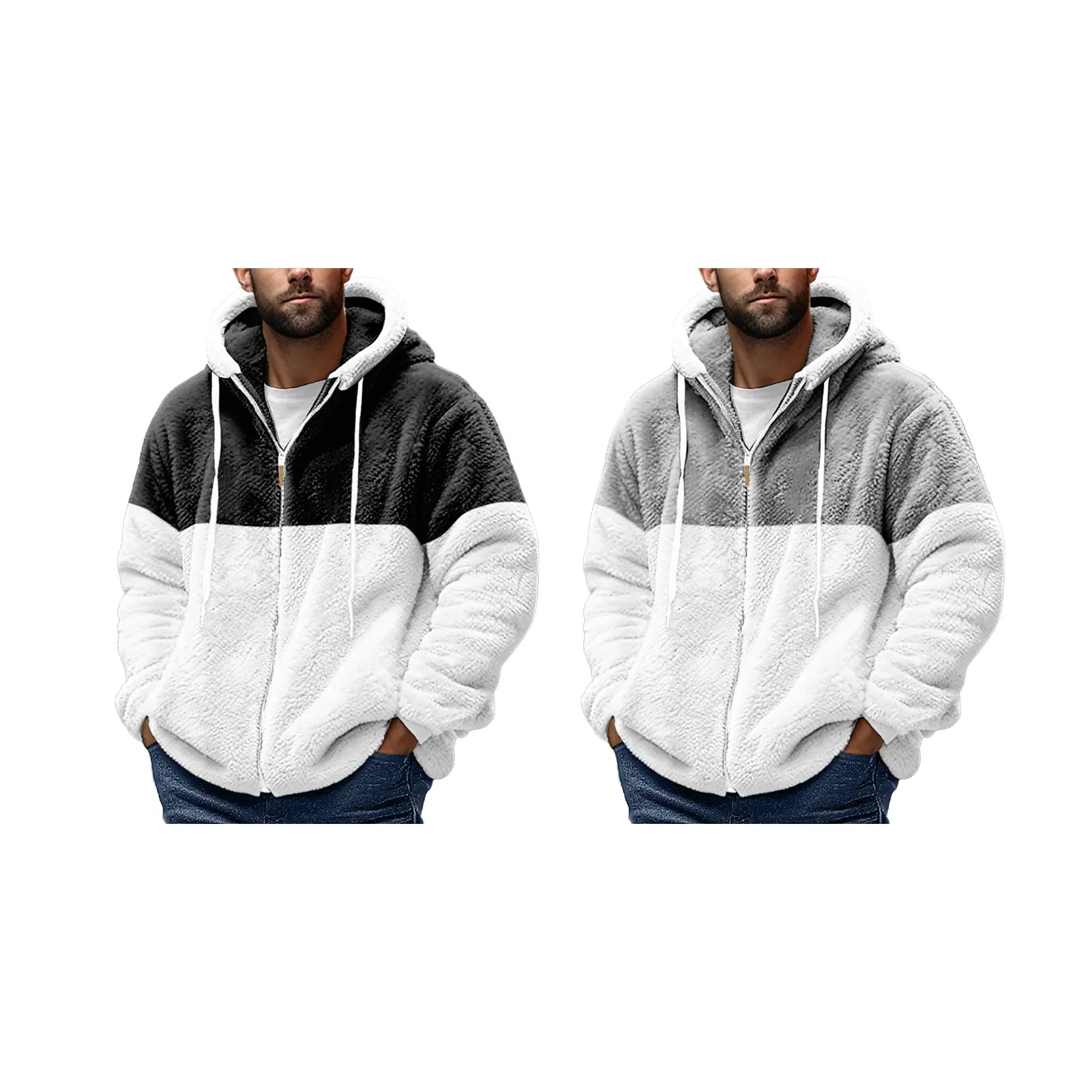 Thickened Plush Men's Jackets Lamb Cashmere Warm Coat Loose Double-sided Fleece Cardigan New Fall Winter American Unisex Jacket