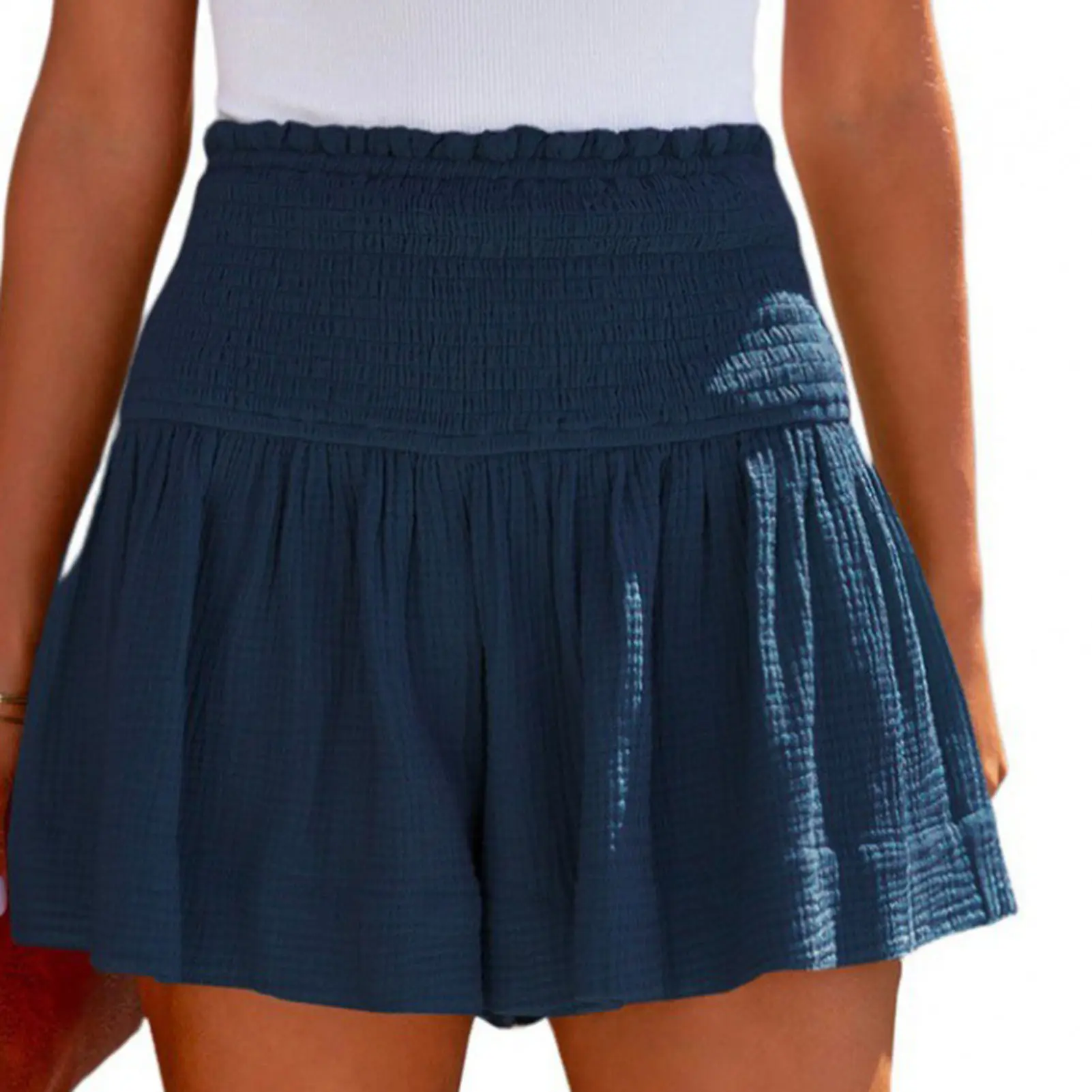 Oversized Shorts for Women's 2025 Summer Fashion Casual Loose Straight Shorts Women's Elastic Waist Cropped Pants S-2XL