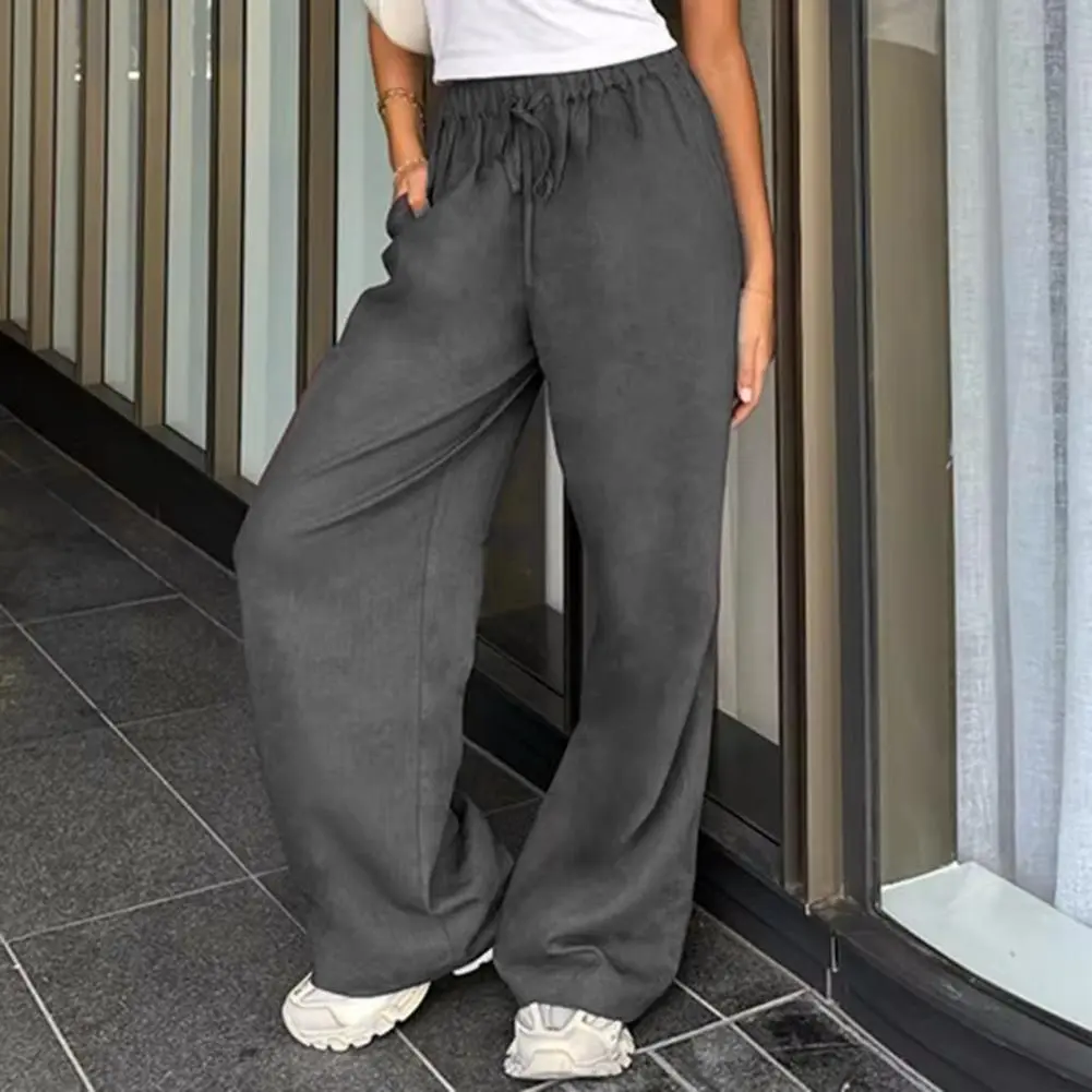 2025 Women Harem Pants Summer Casual Vintage Cotton Linen Pants Elastic Waist Wide Leg Fashion Loose Pockets Female Trousers