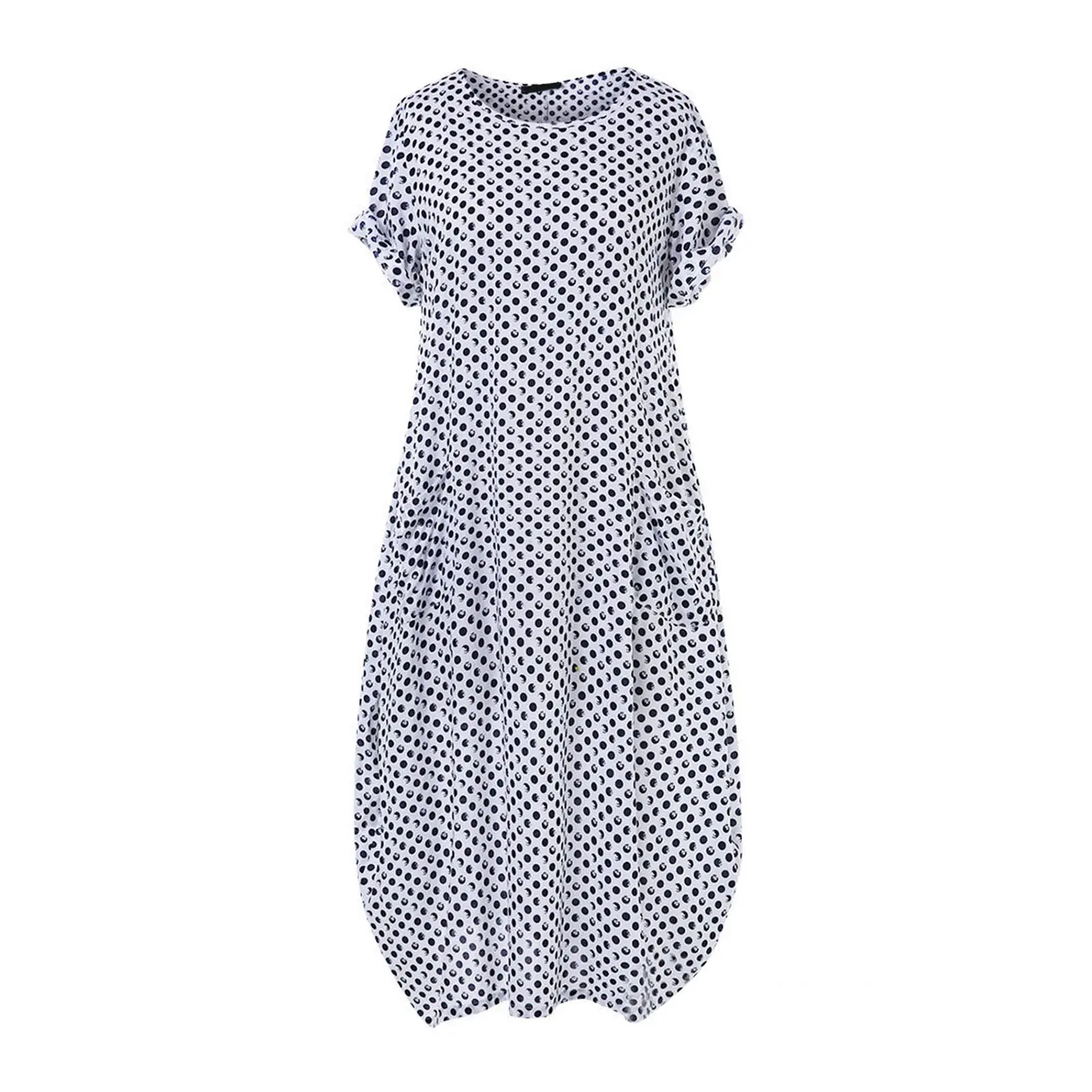 L-5XL Oversize Attractive Women Dress Ladies Short Sleeve Summer polka Dot Hip Wrap Dress  Party Dress Shiny
