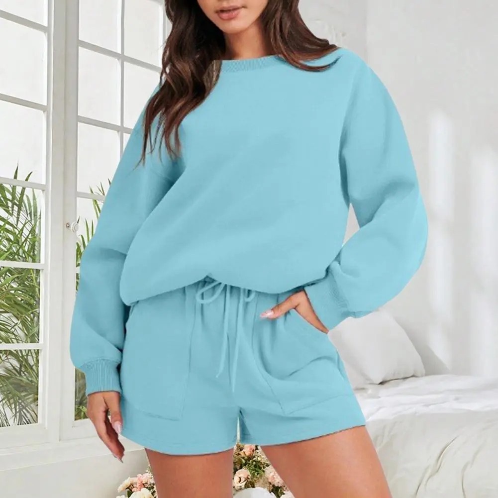 Tracksuit Women's Sports Set Summer Casual T-Shirt Pullover Top + Shorts 2-Piece Suit Women Loose Pocket Outfit
