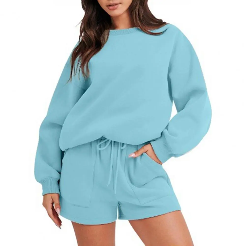 Tracksuit Women's Sports Set Summer Casual T-Shirt Pullover Top + Shorts 2-Piece Suit Women Loose Pocket Outfit