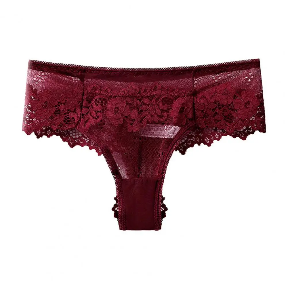 Sexy Cotton Lace Thong Women Solid Low Waist G-String Underwear Female Breathable Panties Intimates Lingerie