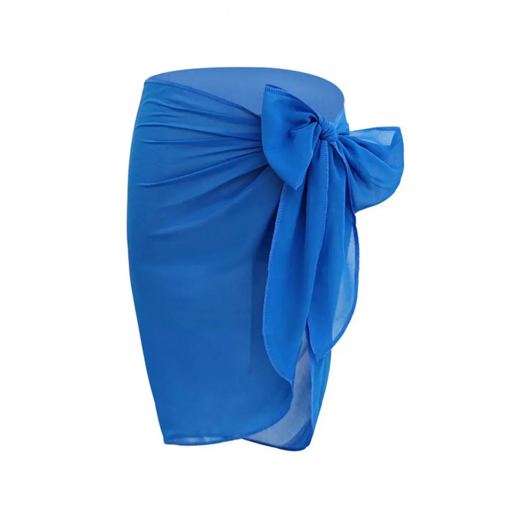 Breathable Cover Up Skirt Stylish Lace-up Beach Towel Cover Up Skirt for Women Solid Color Uv Protection Versatile for Summer