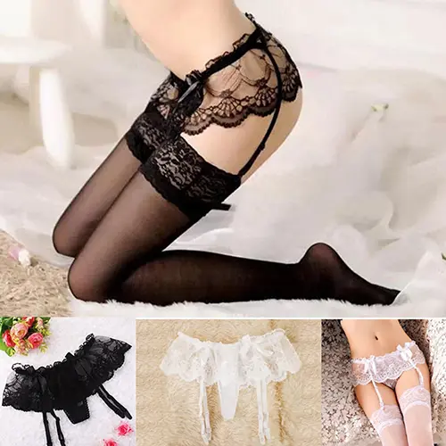 Sexy Women Stockings Fishnet Tights Transparent Crotchless Pantyhose Thigh High Elastic Embroidery Stocking With Garter Belt