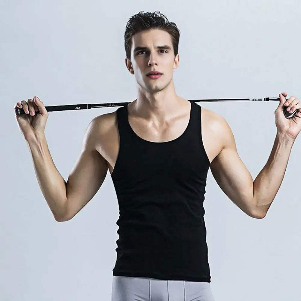 2pcs Fitness cotton Men's Washed Cotton Tank Tops Muscle Gym Sleeveless Workout T Shirts Running Beach Loose Tees