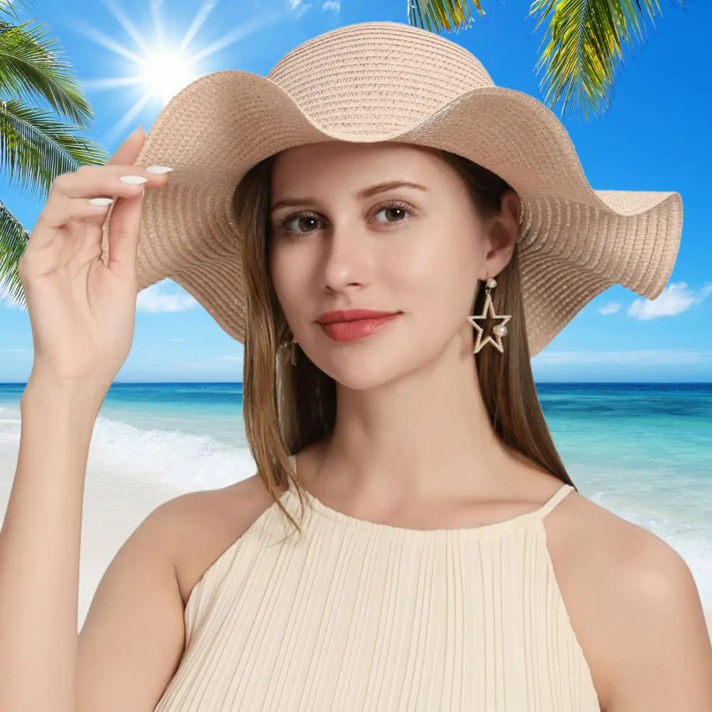 Packable Straw Hat for Travel Stylish Women's Wide Brim Sun Hats for Outdoor Beach Protection Breathable Straw Hat for Sunscreen