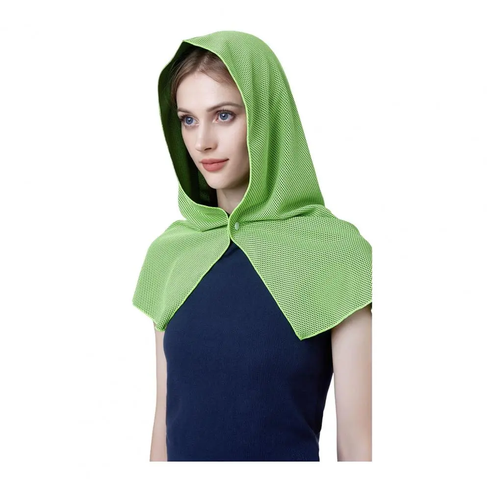 Quick Dry Hooded Towel Quick Dry Hooded Headscarf with Uv Protection Button Closure Portable Unisex Gym Towel for Instant Relief
