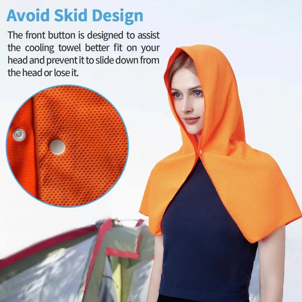 Quick Dry Hooded Towel Quick Dry Hooded Headscarf with Uv Protection Button Closure Portable Unisex Gym Towel for Instant Relief