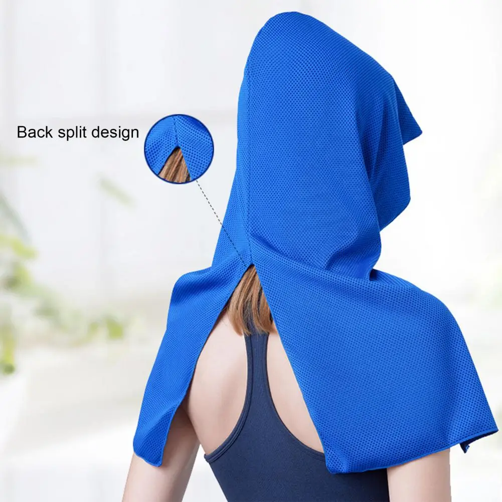 Quick Dry Hooded Towel Quick Dry Hooded Headscarf with Uv Protection Button Closure Portable Unisex Gym Towel for Instant Relief