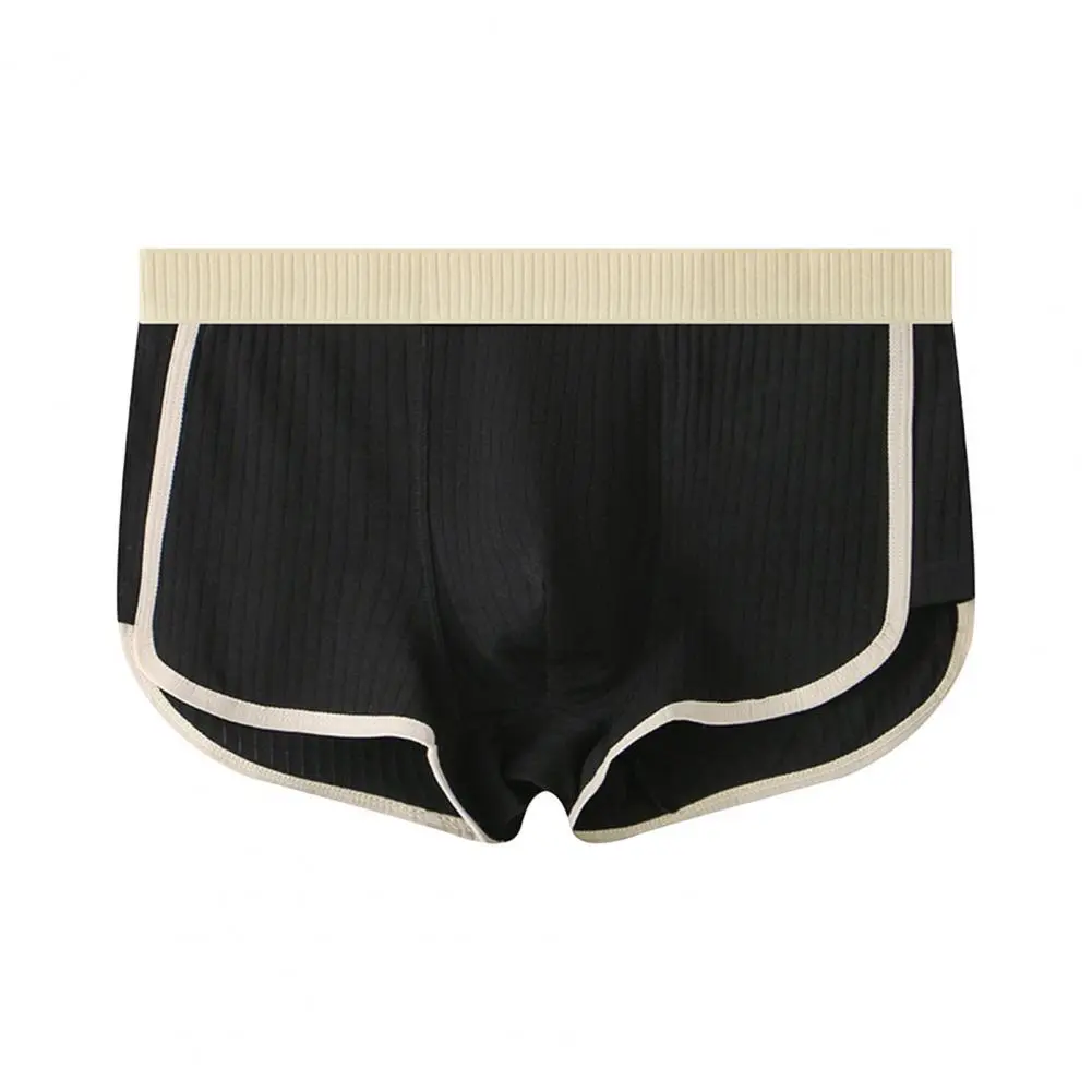 Contrasting Design Underwear Men's Mid-rise Patchwork Color Boxer Briefs with Elastic Waistband for Daily Wear Soft for Comfort