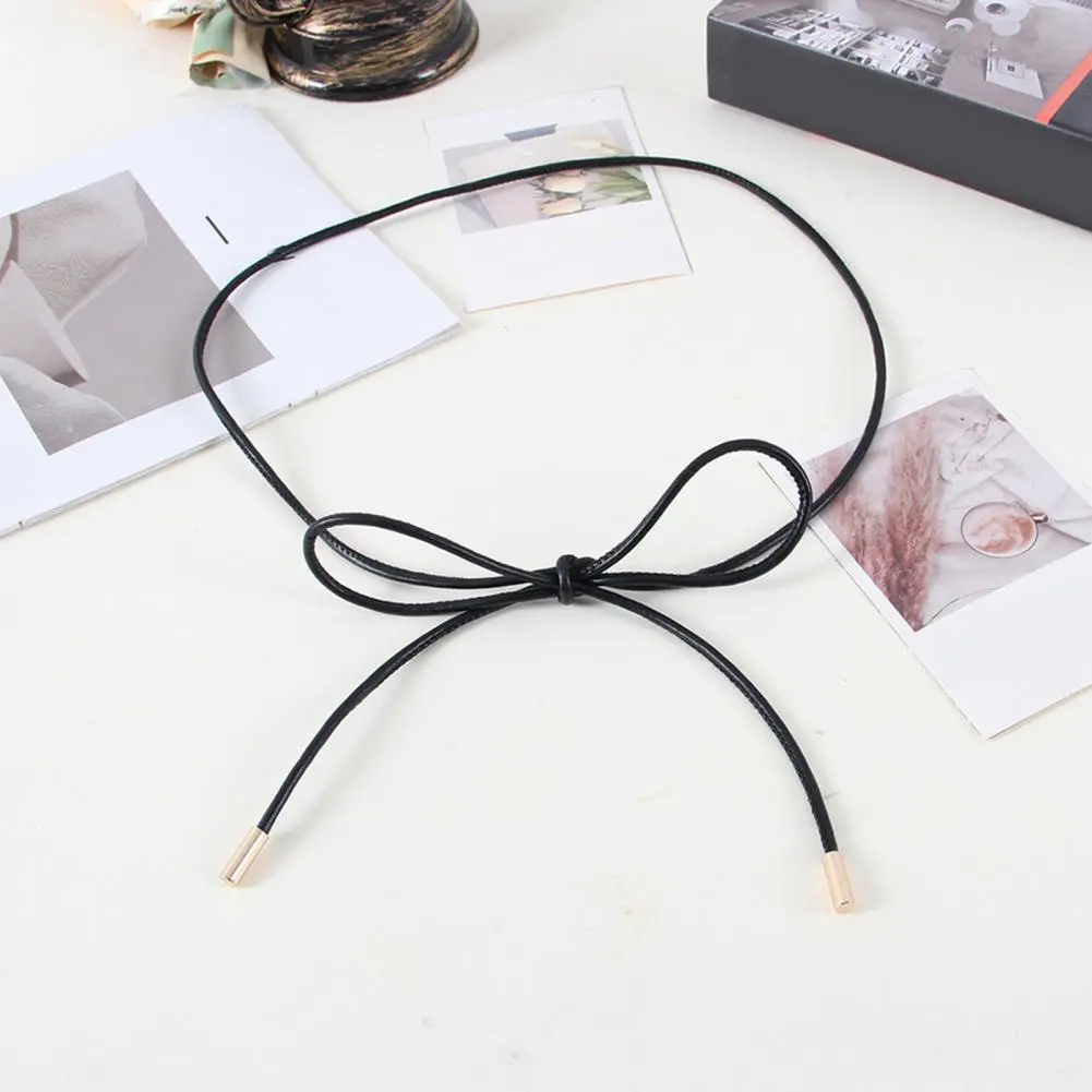 Versatile Solid Color Belt Stylish Imitation Leather Lace-up Belt for Dress Shirts Versatile Fashion Accessory with Decorative