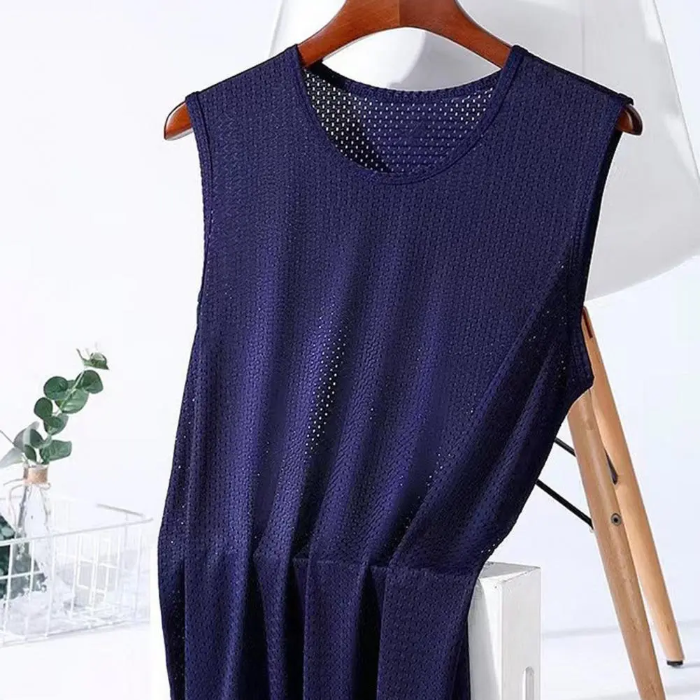 Men Quick-drying Vest Men's Lightweight Breathable Mesh Tank Tops for Exercise Fitness Quick-drying Sleeveless Camisole in Solid