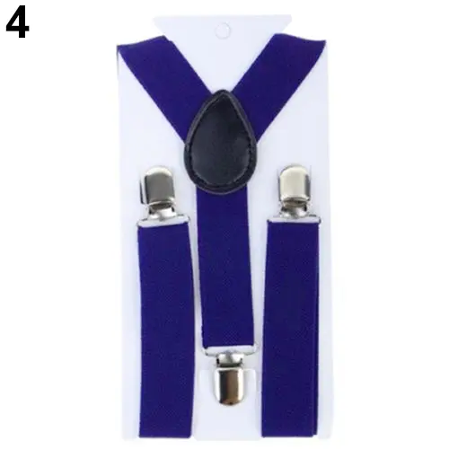 Solid Color Kids Suspenders Clip-on Straps Adjustable Elastic Y-Back Brace Children Boy Girl Braces Baby Wedding Tie Accessories
