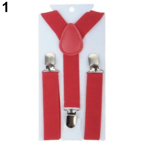 Solid Color Kids Suspenders Clip-on Straps Adjustable Elastic Y-Back Brace Children Boy Girl Braces Baby Wedding Tie Accessories