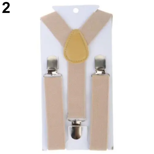 Solid Color Kids Suspenders Clip-on Straps Adjustable Elastic Y-Back Brace Children Boy Girl Braces Baby Wedding Tie Accessories
