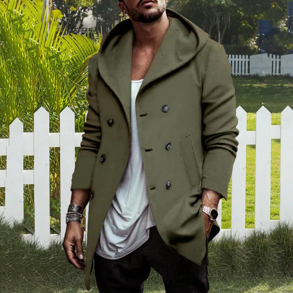 Male Streetwear Jackets Man's Solid Color Casual Outerwear And Coats Double Breasted Hoodies Men's Jacket For Spring Winter