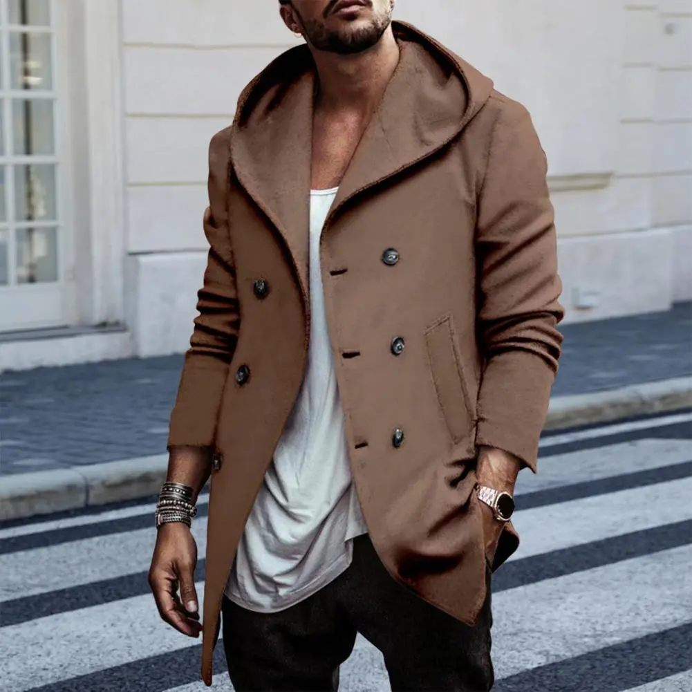 Male Streetwear Jackets Man's Solid Color Casual Outerwear And Coats Double Breasted Hoodies Men's Jacket For Spring Winter