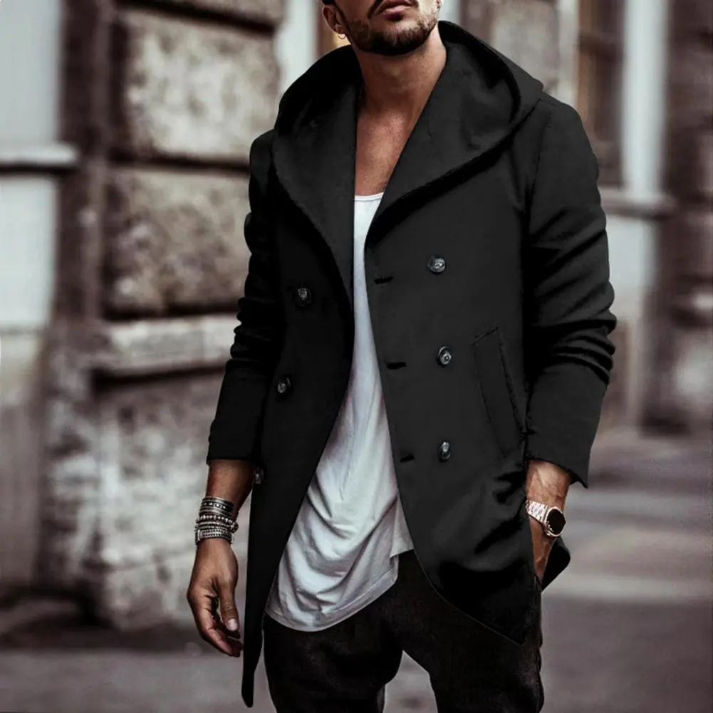 Male Streetwear Jackets Man's Solid Color Casual Outerwear And Coats Double Breasted Hoodies Men's Jacket For Spring Winter