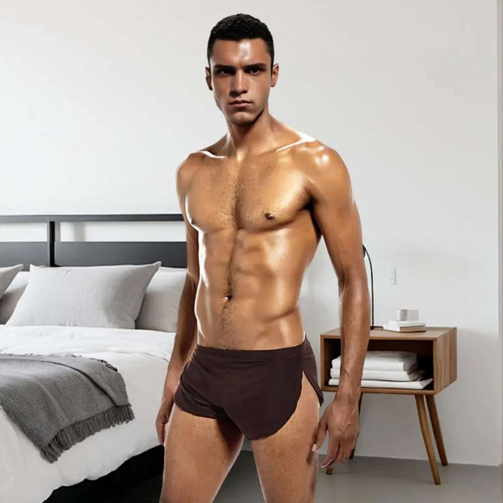 Summer Sports Shorts Men Sweatshorts Boxer Running Gym Beach Jogging Bottoms Men Fitness Training Side Split Shorts Pants