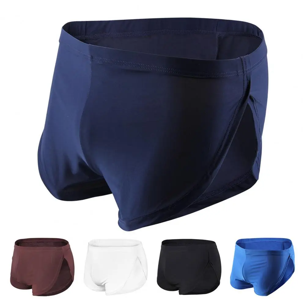 Summer Sports Shorts Men Sweatshorts Boxer Running Gym Beach Jogging Bottoms Men Fitness Training Side Split Shorts Pants