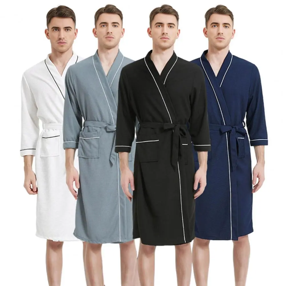 Extended Couple Sleep Robe Men Women Fashion plus Size Waffle Bathrobe Pyjamas Winter Warm Home Clothes
