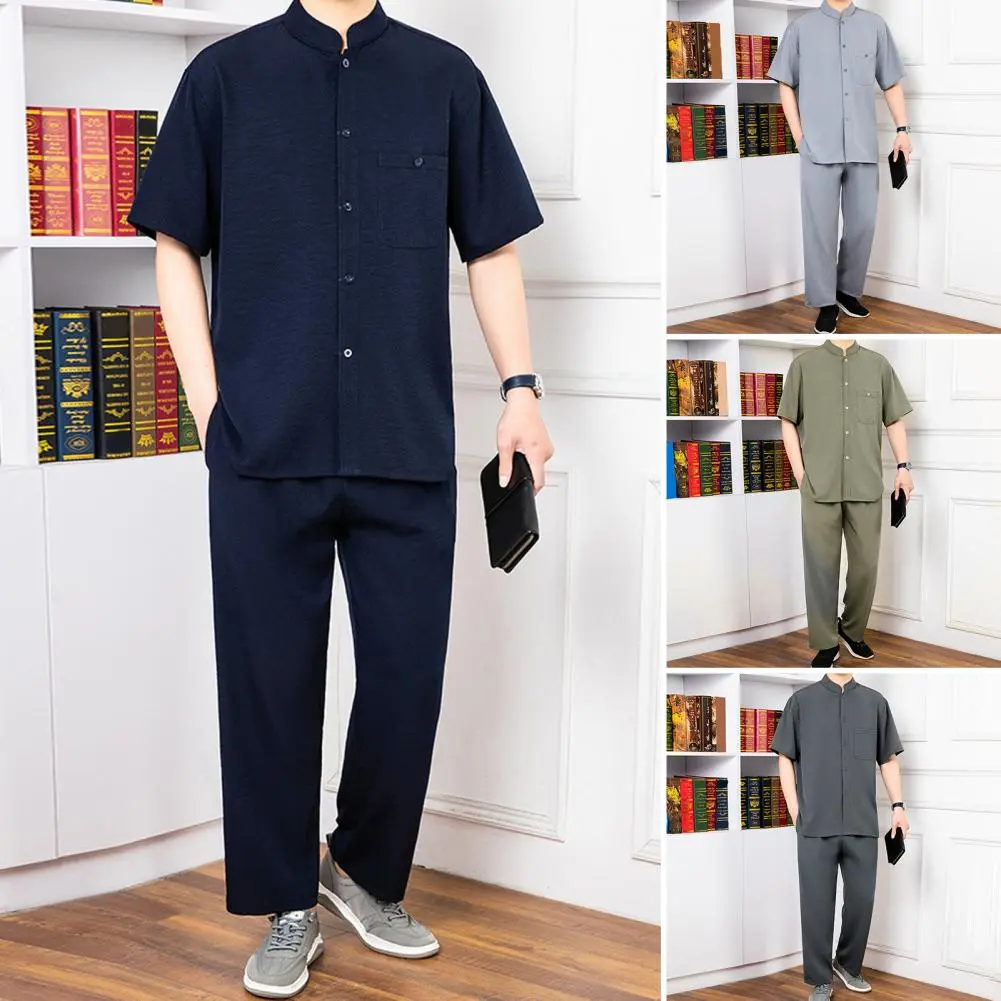 Shirts + Pants 2025 Summer New Style Sportswear Men's Casual Sets Male Fashion Chinese Style Shirts And Trousers M-4XL