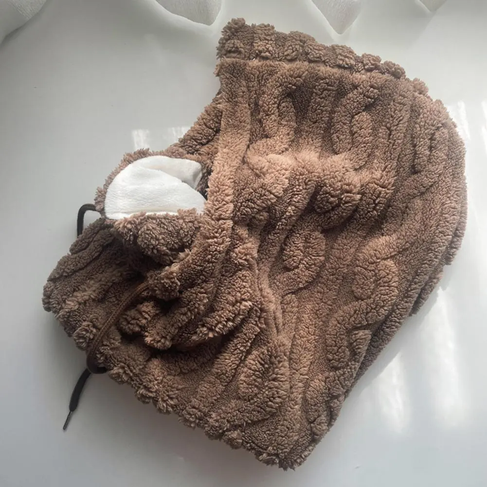 Women Knitted Hat Sherpa Hood Winter Hat Scarf Combo for Men Women Windproof Ski Face Covers with Ear Protection for Hiking