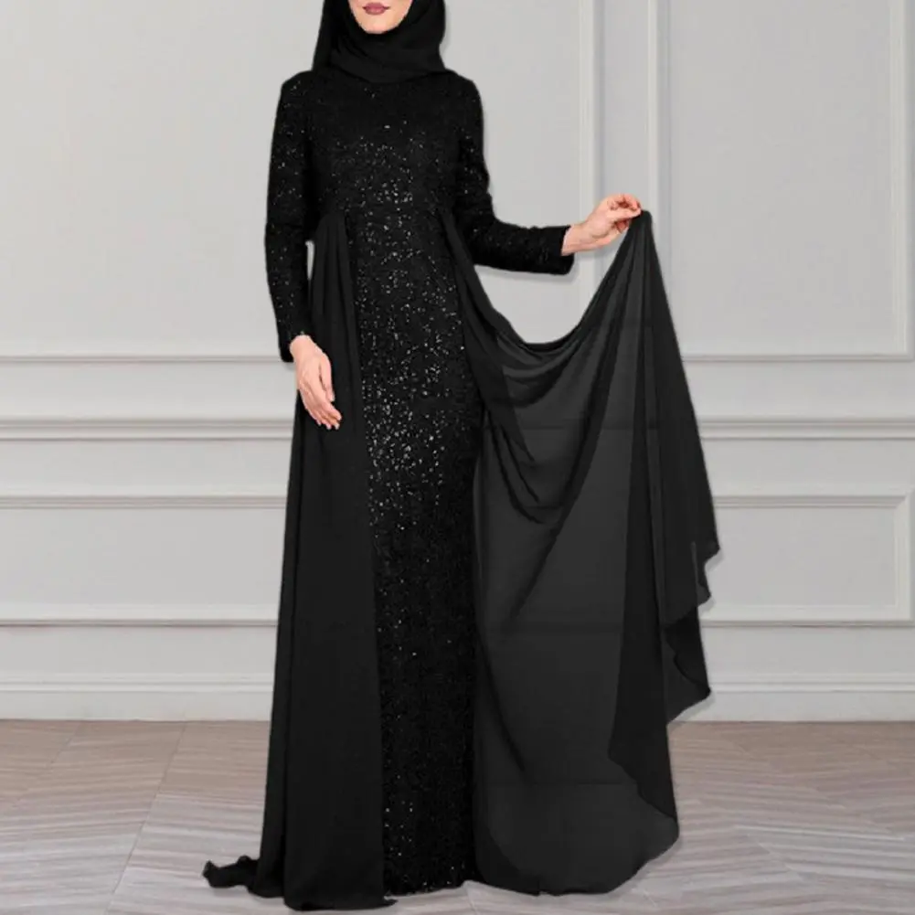 Elegant Shiny Sequins Women Gown Dress Waist Tight Hip Wrap Bodycon Party Maxi Dress Fashion Holiday Shining Evening Long Dress