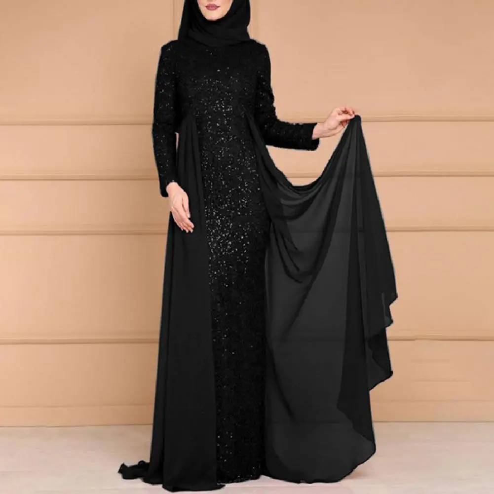 Elegant Shiny Sequins Women Gown Dress Waist Tight Hip Wrap Bodycon Party Maxi Dress Fashion Holiday Shining Evening Long Dress