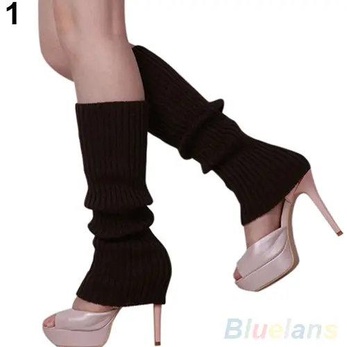 Women Solid Color Knit Winter Leg Warmers Knee High Legging Boot Legging hot
