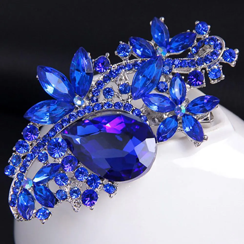 Waterdrop Rhinestone Brooch Pin Shinny Faux Crystal Brooches  Lapel Pin Lady Rhinestone Flower Brooches Corsage Wedding Jewelry