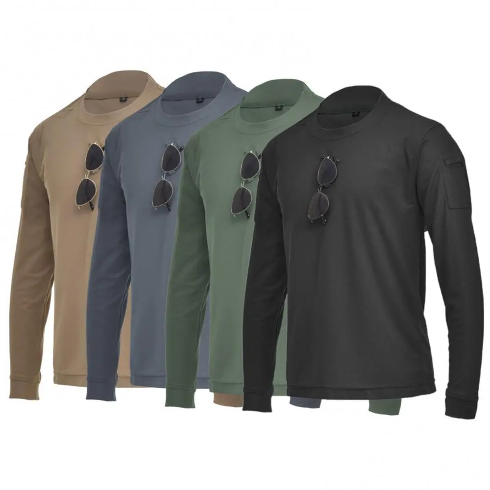 Men's T-shirt Casual Short Sleeved Tees Long Sleeve O Neck Sweat Absorbent Combat T-shirt Hunt Airsoft T Shirts Hunting T-shirt