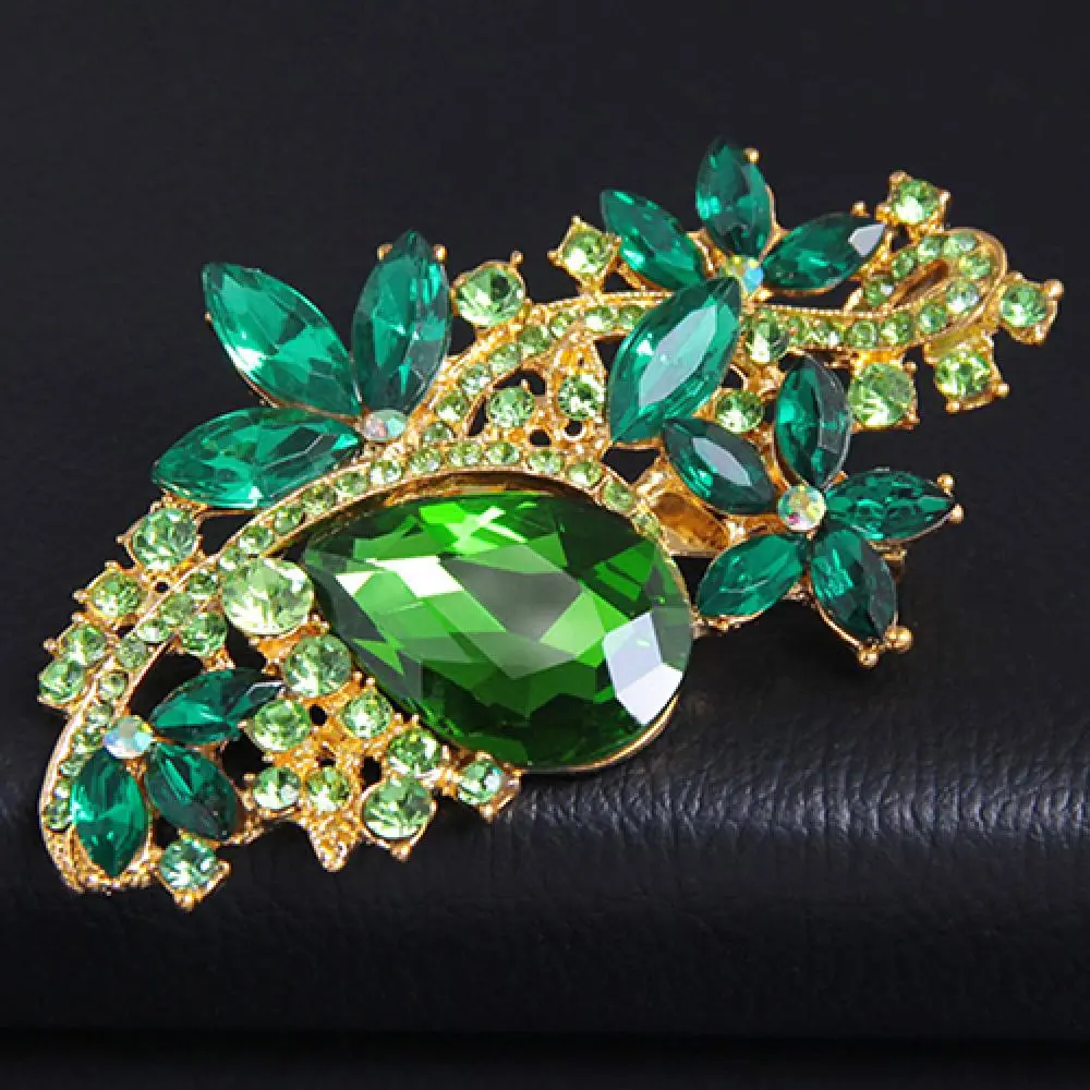 Waterdrop Rhinestone Brooch Pin Shinny Faux Crystal Brooches  Lapel Pin Lady Rhinestone Flower Brooches Corsage Wedding Jewelry