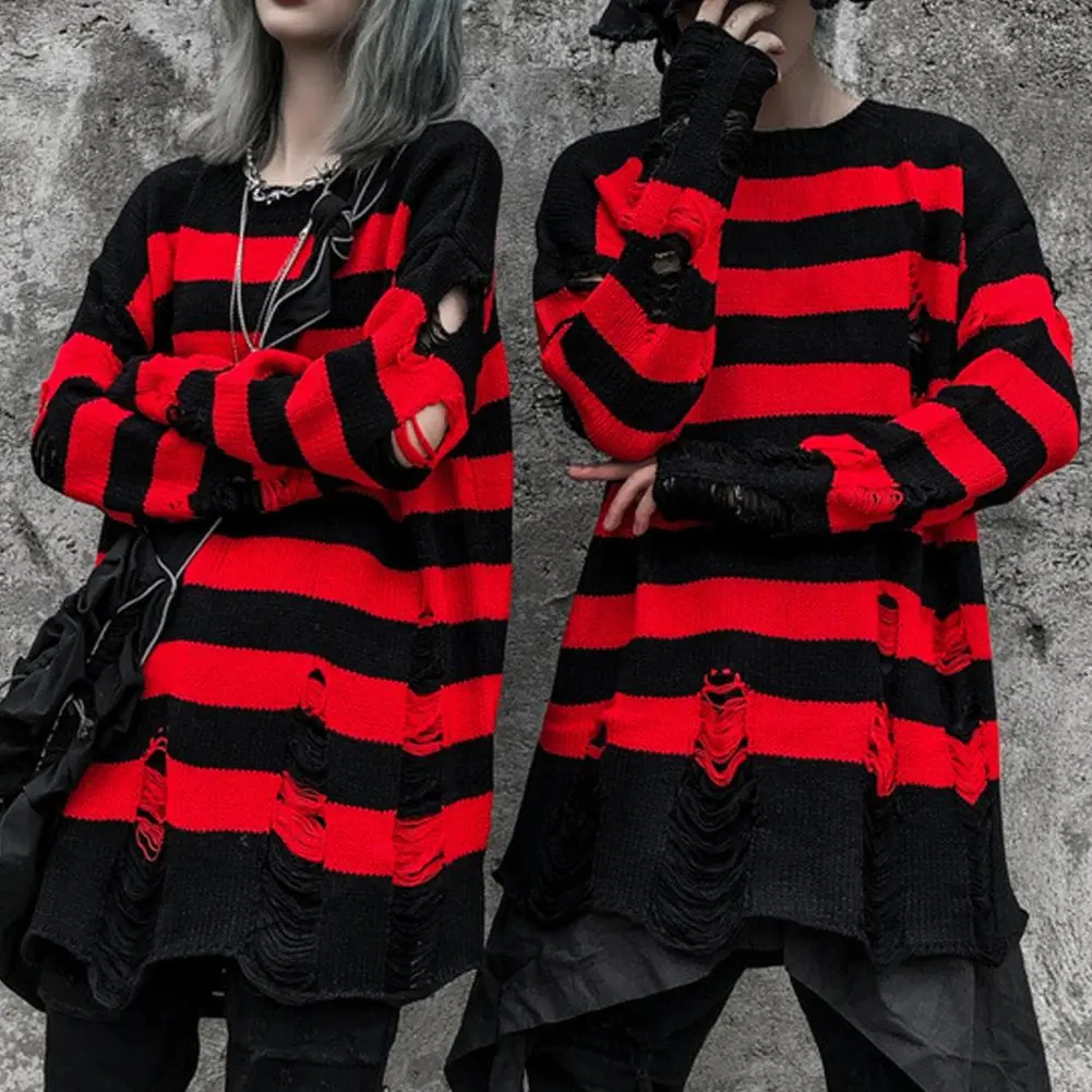Men Sweater Hip Hop Women Sweater Pullover Knit  Chic Stretchy Anti-shrink Men Sweater