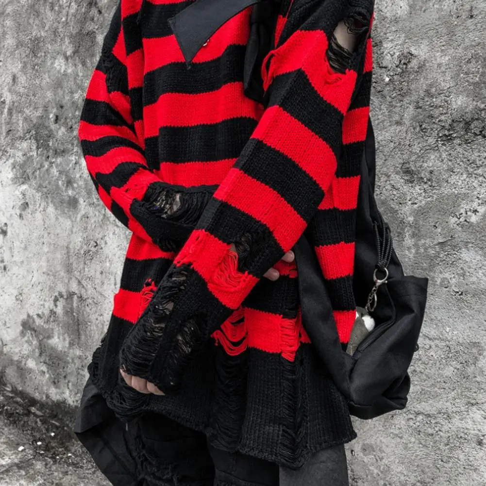 Men Sweater Hip Hop Women Sweater Pullover Knit  Chic Stretchy Anti-shrink Men Sweater
