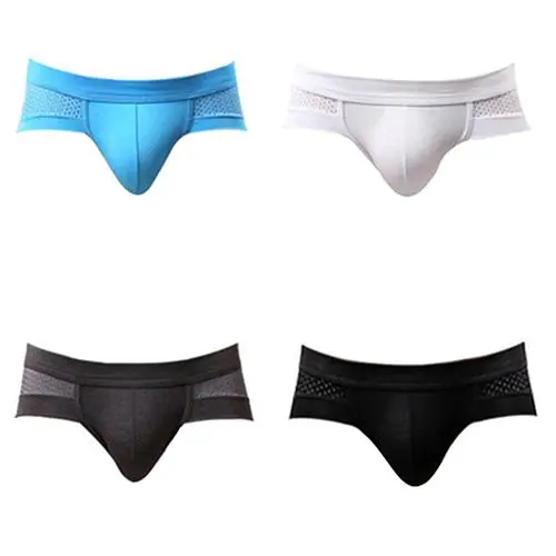 Men's Sexy Mesh Modal Triangle Underwear Breathable Briefs Bulge Pouch Underpants Men's Briefs Bikini Gay Panties calzoncillo