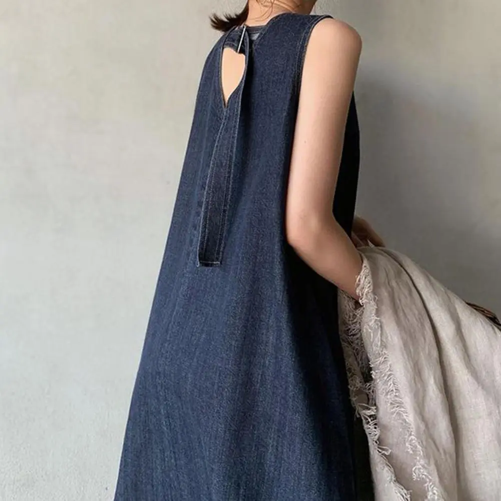 2023 Cotton Women Maxi Dress Solid Color Loose Sleeveless Vest Dress Oversized Soft A-line Ankle Length Lady Summer Dress 원피스