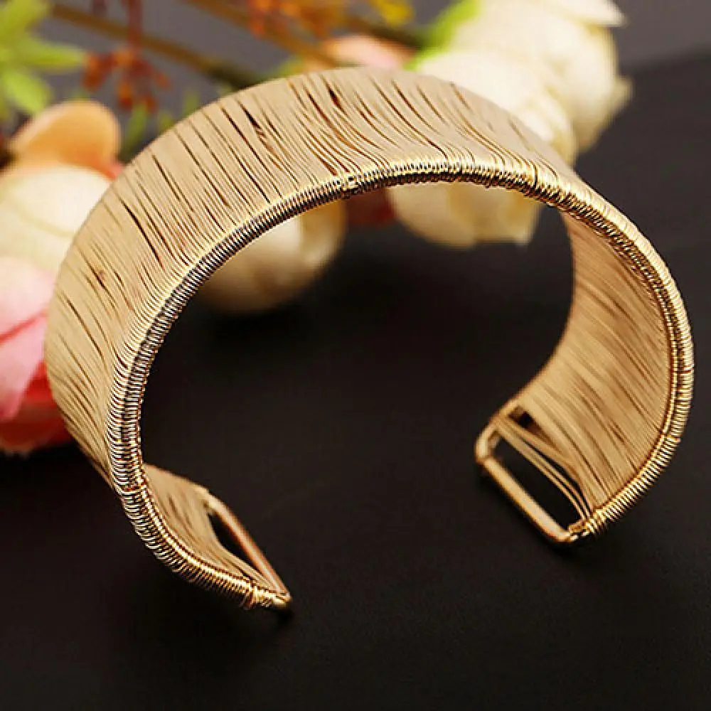 2023 Women Bracelet Multilayer Metal Wires Strings Open Bangle Wide Cuff Girl Wedding Bracelets Luxury Bangles Fashion Jewelry