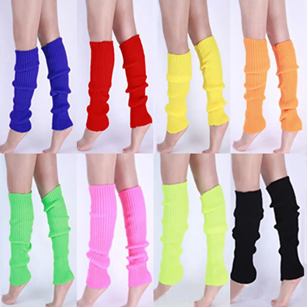 Knitting Leg Warmers Candy Color Boot Cover Women Autumn Warm Ankle Socks Knitted Knee Socks Punk Cool Knit Long Winter Socks