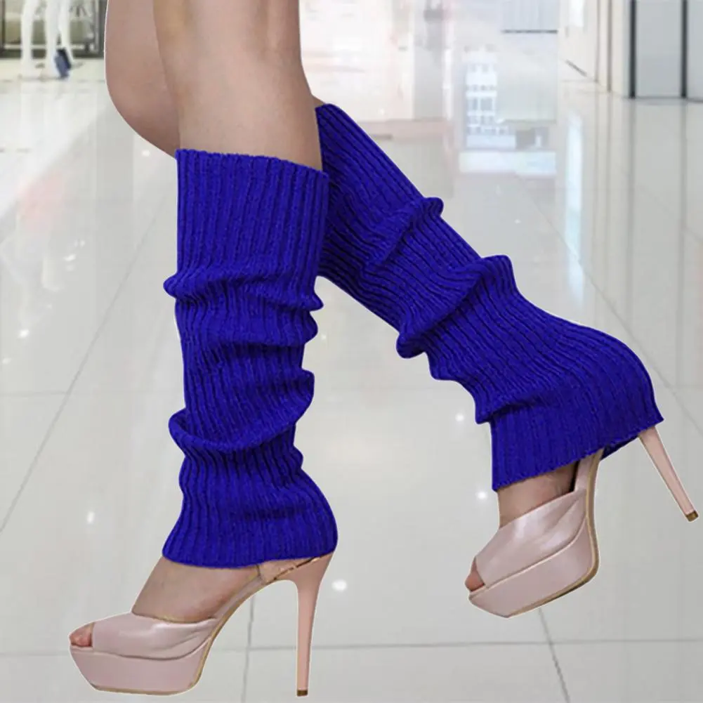 Knitting Leg Warmers Candy Color Boot Cover Women Autumn Warm Ankle Socks Knitted Knee Socks Punk Cool Knit Long Winter Socks