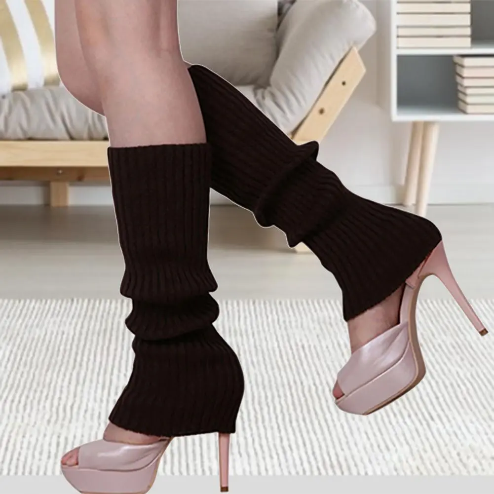 Knitting Leg Warmers Candy Color Boot Cover Women Autumn Warm Ankle Socks Knitted Knee Socks Punk Cool Knit Long Winter Socks